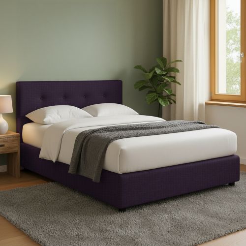 Letto Matrimoniale Viola Sfoderabile Contenitore, Dimensione Materasso 160x190 cm - Colere