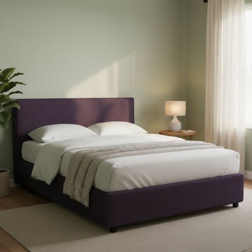 Letto Matrimoniale Viola Sfoderabile Contenitore, Dimensione Materasso 160x190 cm - Lioni
