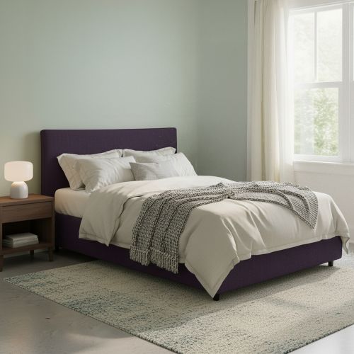 Letto Matrimoniale Viola Sfoderabile Contenitore, Dimensione Materasso 160x190 cm - Soliera