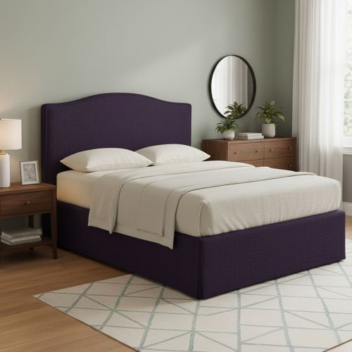 Letto Matrimoniale Viola Sfoderabile Contenitore, Dimensione Materasso 160x190 cm - Turania