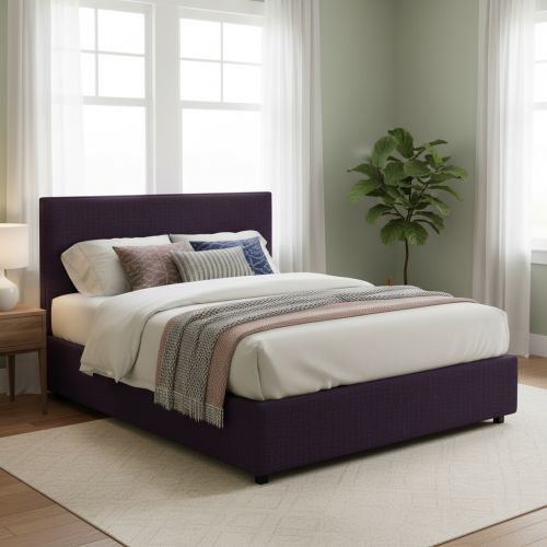 Letto Matrimoniale Viola Sfoderabile Contenitore, Dimensione Materasso 160x200 cm - Frinco