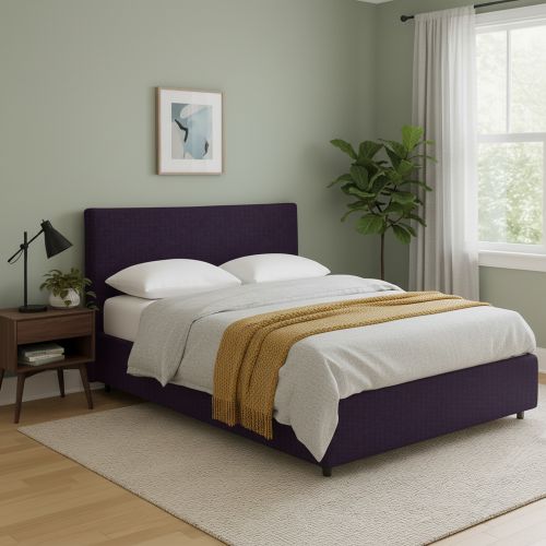 Letto Matrimoniale Viola Sfoderabile Contenitore, Dimensione Materasso 160x200 cm - Peia