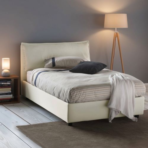 Letto piazza e mezza Abbygale, con materasso Cm 120x200 incluso, Beige