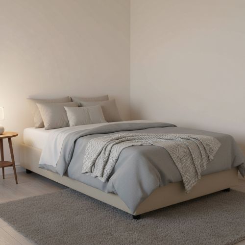 Letto piazza e mezza Abici, con materasso Cm 120x200 incluso, Beige