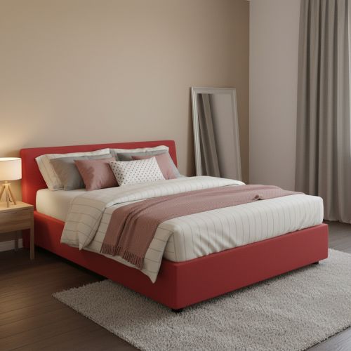 Letto piazza e mezza Abici, con materasso Cm 120x200 incluso, Rosso
