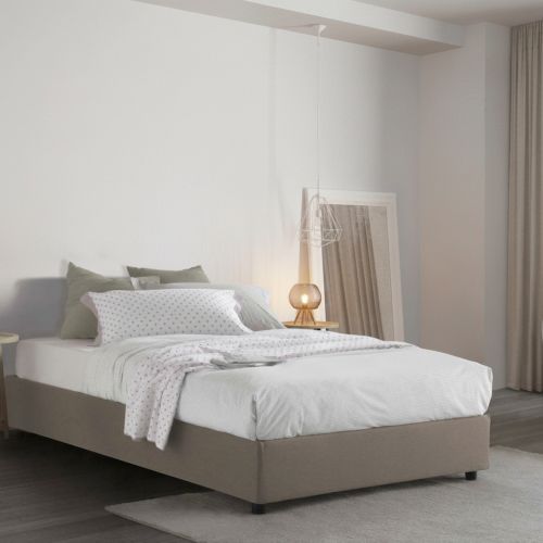 Letto piazza e mezza Abici, con materasso Cm 120x200 incluso, Tortora