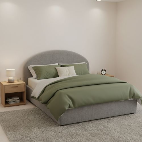 Letto piazza e mezza Acy, con materasso Cm 120x190 incluso, Grigio