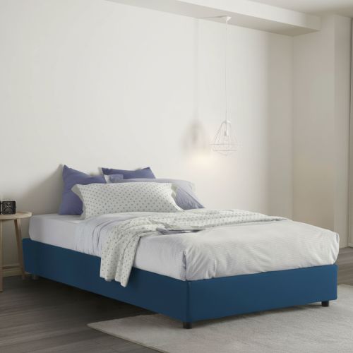 Letto piazza e mezza Aftis, con materasso Cm 120x190 incluso, Blu