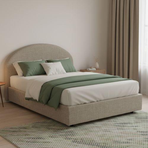 Letto piazza e mezza Akis, adatto per materasso Cm 120x190, Tortora