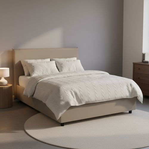 Letto piazza e mezza Alia, adatto per materasso Cm 120x190, Tortora