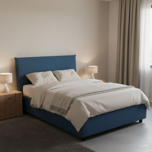 Letto piazza e mezza Alush, con materasso Cm 120x190 incluso, Blu