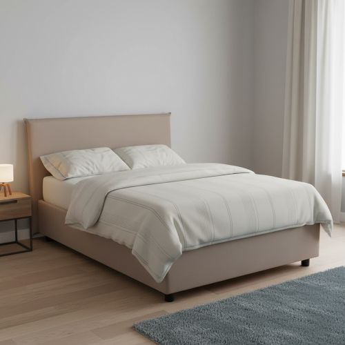 Letto piazza e mezza Alush, con materasso Cm 120x190 incluso, Tortora