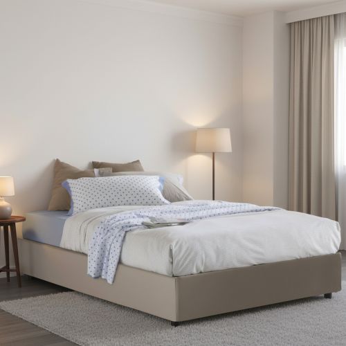 Letto piazza e mezza Americas, adatto per materasso Cm 120x200, Tortora