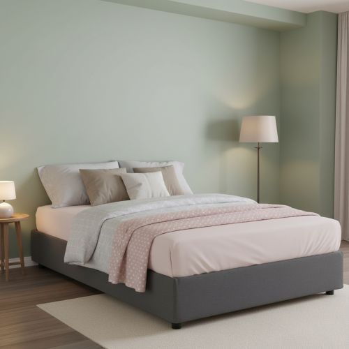 Letto piazza e mezza Andla, adatto per materasso Cm 120x200, Grigio