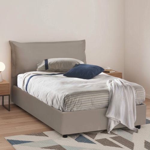 Letto piazza e mezza Andora, adatto per materasso Cm 120x200, Tortora