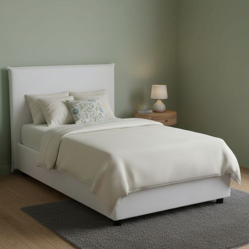 Letto piazza e mezza Anissa, adatto per materasso Cm 120x200, Bianco