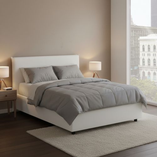 Letto piazza e mezza Ante, con materasso Cm 120x190 incluso, Bianco