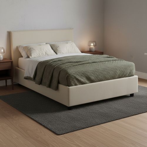 Letto piazza e mezza Anyta, adatto per materasso Cm 120x190, Beige