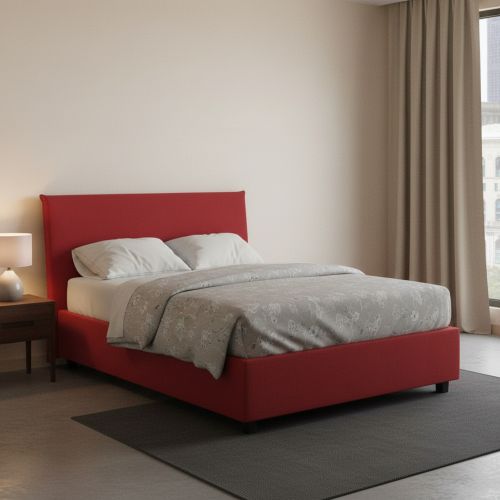 Letto piazza e mezza Anyta, adatto per materasso Cm 120x190, Rosso