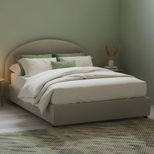 Letto piazza e mezza Aquanette, adatto per materasso Cm 120x190, Tortora
