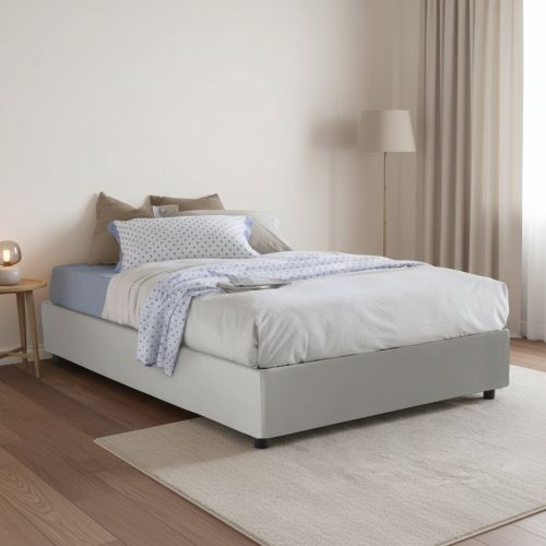 Letto piazza e mezza Arbo, adatto per materasso Cm 120x190, Bianco