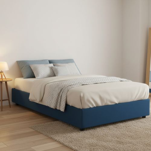 Letto piazza e mezza Ariba, adatto per materasso Cm 120x190, Blu