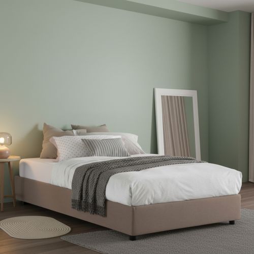 Letto piazza e mezza Ariba, adatto per materasso Cm 120x190, Tortora