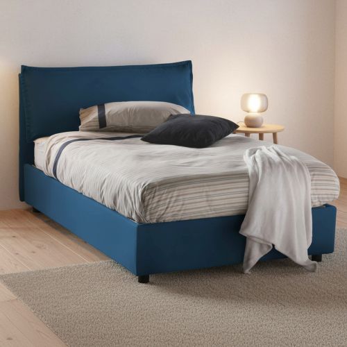 Letto piazza e mezza Arnaldo, adatto per materasso Cm 120x200, Blu