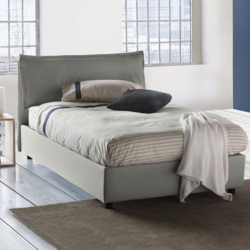 Letto piazza e mezza Arnaldo, adatto per materasso Cm 120x200, Grigio