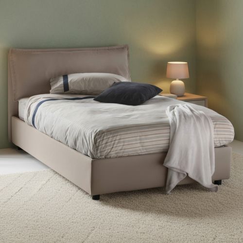 Letto piazza e mezza Arnaldo, adatto per materasso Cm 120x200, Tortora