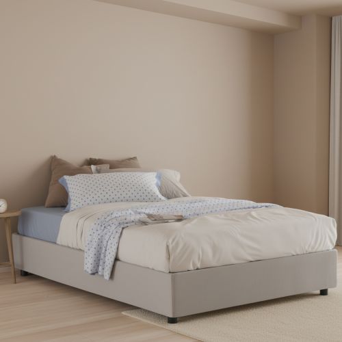 Letto piazza e mezza Arnoldi, con materasso Cm 120x200 incluso, Bianco