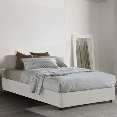 Letto piazza e mezza Asid, adatto per materasso Cm 120x190, Bianco