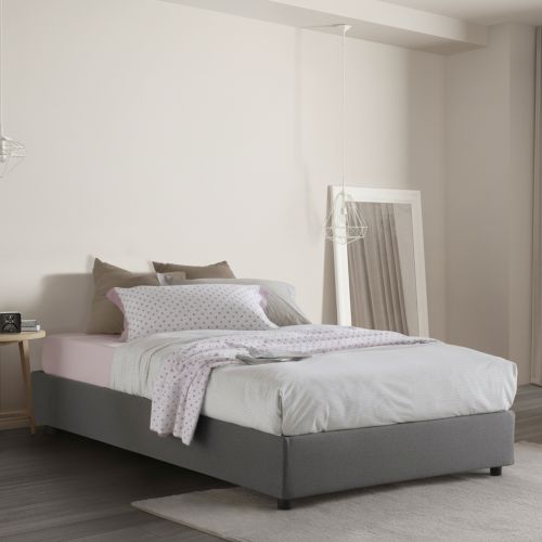 Letto piazza e mezza Asid, adatto per materasso Cm 120x190, Grigio