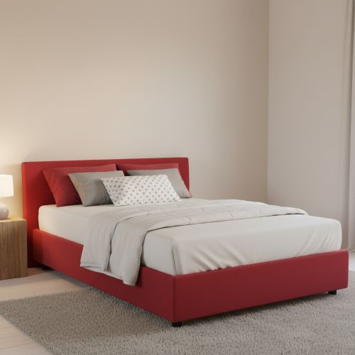 Letto piazza e mezza Asid, adatto per materasso Cm 120x190, Rosso
