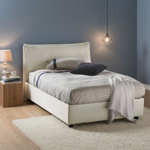 Letto piazza e mezza Asso, adatto per materasso Cm 120x190, Beige