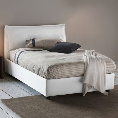 Letto piazza e mezza Asso, adatto per materasso Cm 120x190, Bianco