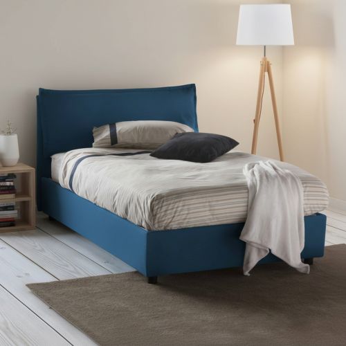Letto piazza e mezza Asso, adatto per materasso Cm 120x190, Blu