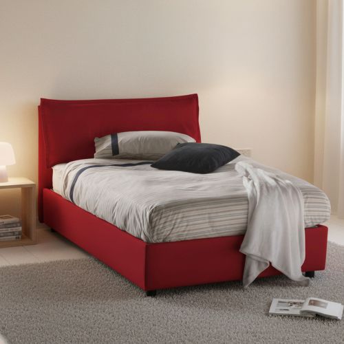 Letto piazza e mezza Asso, adatto per materasso Cm 120x190, Rosso