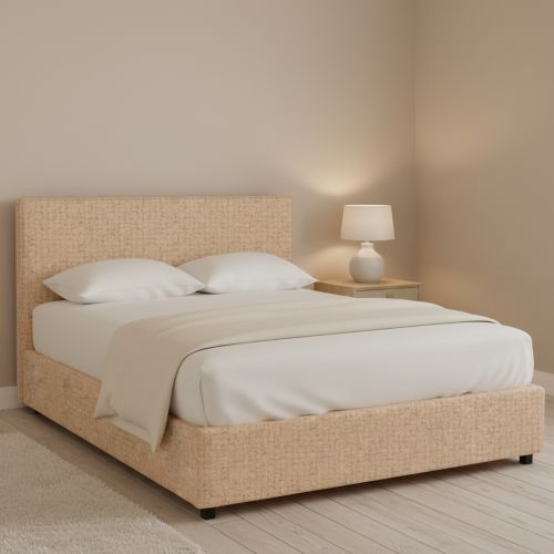 Letto Piazza e Mezza Beige Sfoderabile Contenitore, Dimensione Materasso 120x190 cm - Ciconio