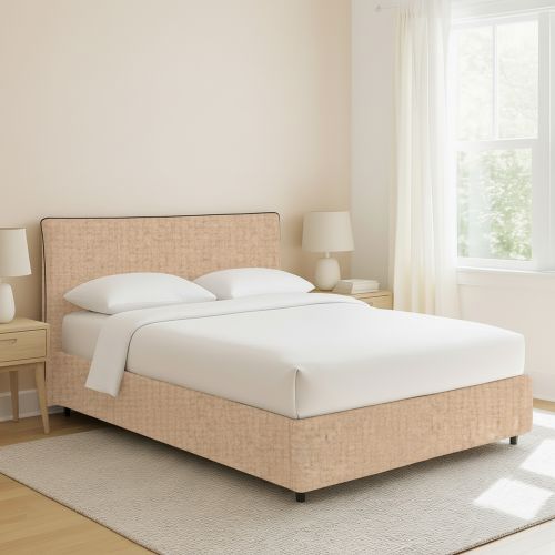 Letto Piazza e Mezza Beige Sfoderabile Contenitore, Dimensione Materasso 120x190 cm - Cirie