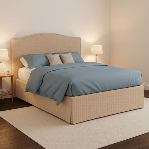 Letto Piazza e Mezza Beige Sfoderabile Contenitore, Dimensione Materasso 120x200 cm - Pogno