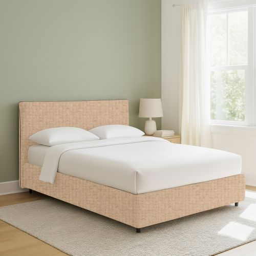 Letto Piazza e Mezza Beige Sfoderabile Contenitore, Dimensione Materasso 120x200 cm - Silandro