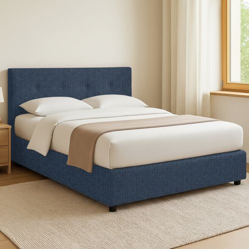 Letto Piazza e Mezza blu Sfoderabile Contenitore, Dimensione Materasso 120x190 cm - Dogliola