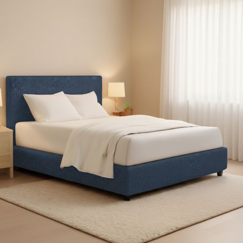 Letto Piazza e Mezza blu Sfoderabile Contenitore, Dimensione Materasso 120x200 cm - Codevigo