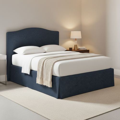 Letto Piazza e Mezza blu Sfoderabile Contenitore, Dimensione Materasso 120x200 cm - Pogno