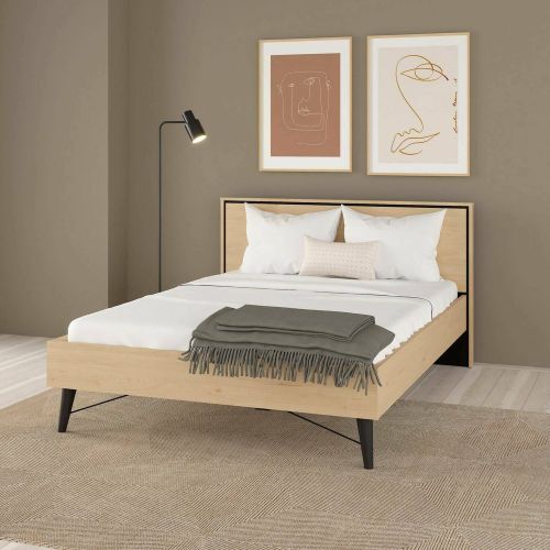 Letto piazza e mezza Elida, 206x153 h91 cm, Rovere