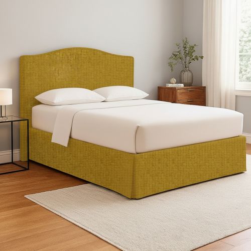 Letto Piazza e Mezza Giallo Ocra Sfoderabile Contenitore, Dimensione Materasso 120x190 cm - Lavagna