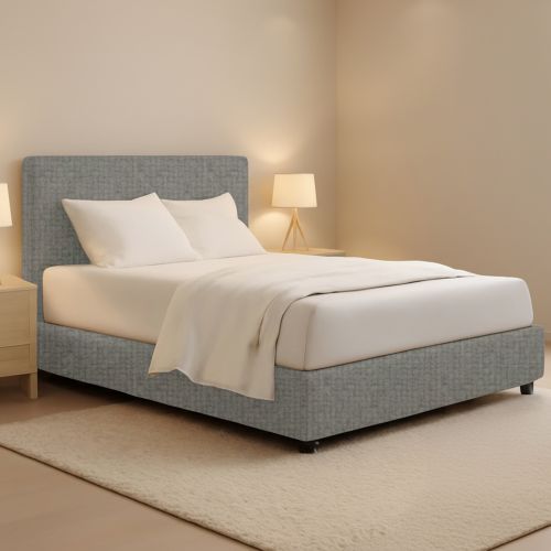 Letto Piazza e Mezza Grigio Cenere Sfoderabile Contenitore, Dimensione Materasso 120x190 cm - Medolago