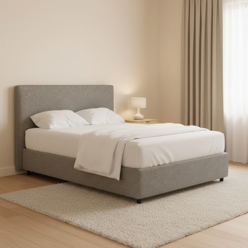 Letto Piazza e Mezza Grigio Cenere Sfoderabile Contenitore, Dimensione Materasso 120x200 cm - Codevigo