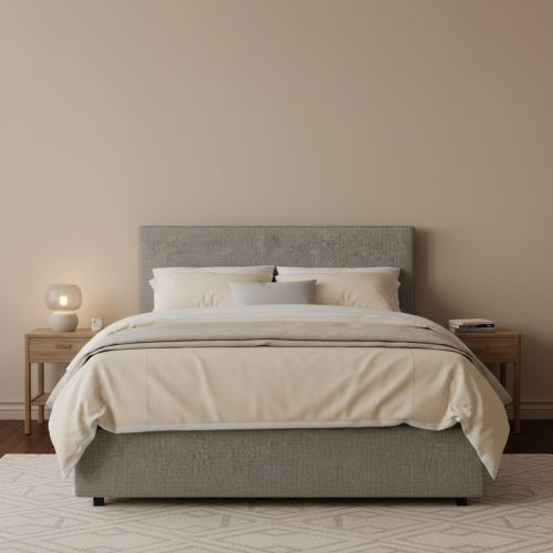 Letto Piazza e Mezza Grigio Cenere Sfoderabile Contenitore, Dimensione Materasso 120x200 cm - Noceto